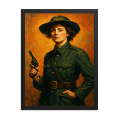 Countess Markievicz framed print on a plain backdrop in size 18"x24".