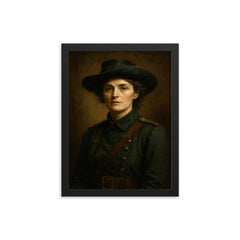 Countess Markievicz portrait framed print on a plain backdrop in size 12"x16".