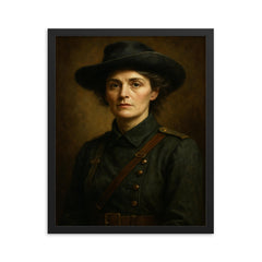 Countess Markievicz portrait framed print on a plain backdrop in size 16"x20".