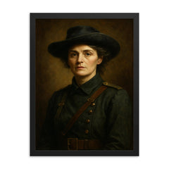 Countess Markievicz portrait framed print on a plain backdrop in size 18"x24".