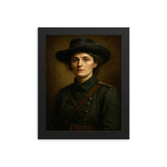 Countess Markievicz portrait framed print on a plain backdrop in size 8"x10".