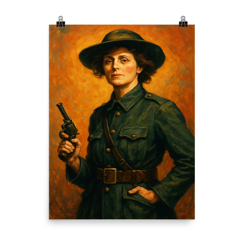Countess Markievicz poster on a plain backdrop in size 8