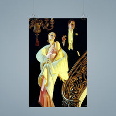 Couple Descending a Staircase by J.C. Leyendecker, c. 1925 poster 9