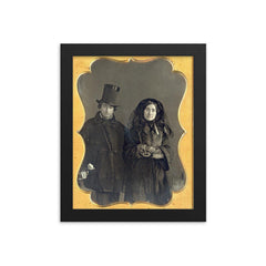 Couple in Mourning, 1853 framed print on a plain backdrop in size 8"x10".