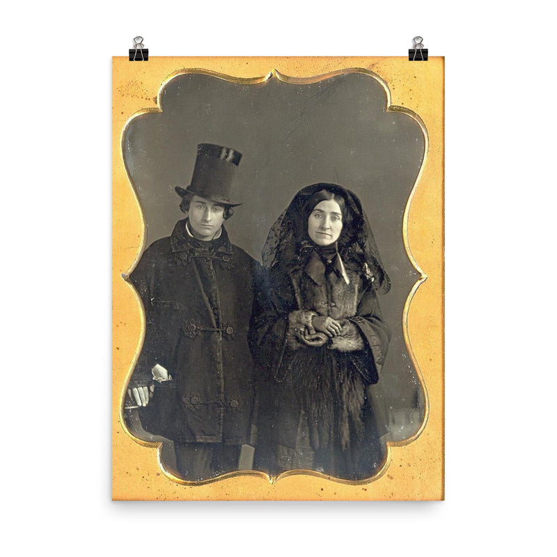 Couple in Mourning, 1853 poster on a plain backdrop in size 8