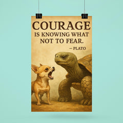 courage old turtle ignores barking chihuahua inspiring poster 6