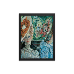 Courtesans in Paris by Gyula Batthyany, 1910 framed print on a plain backdrop in size 12"x16".