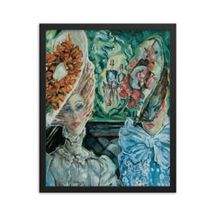 Courtesans in Paris by Gyula Batthyany, 1910 framed print on a plain backdrop in size 16"x20".