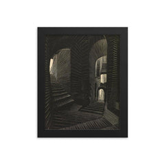 Covered Alley in Atrani by M. C. Escher, 1931 framed print on a plain backdrop in size 8"x10".