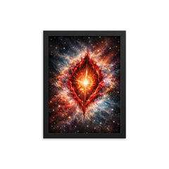 Crab Nebula like a sacred wound framed print on a plain backdrop in size 12"x16".