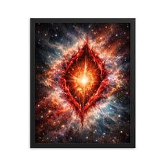 Crab Nebula like a sacred wound framed print on a plain backdrop in size 16"x20".