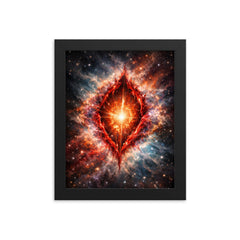 Crab Nebula like a sacred wound framed print on a plain backdrop in size 8"x10".