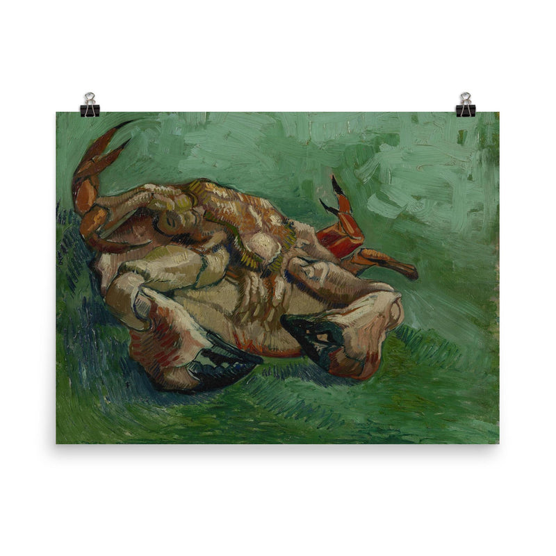 Crab on its Back by Vincent van Gogh, 1887 poster on a plain backdrop in size 8