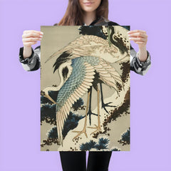 Cranes on Snow Covered Pine by Hokusai, 1834 poster 3