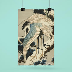Cranes on Snow Covered Pine by Hokusai, 1834 poster 6