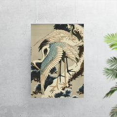 Cranes on Snow Covered Pine by Hokusai, 1834 poster 7