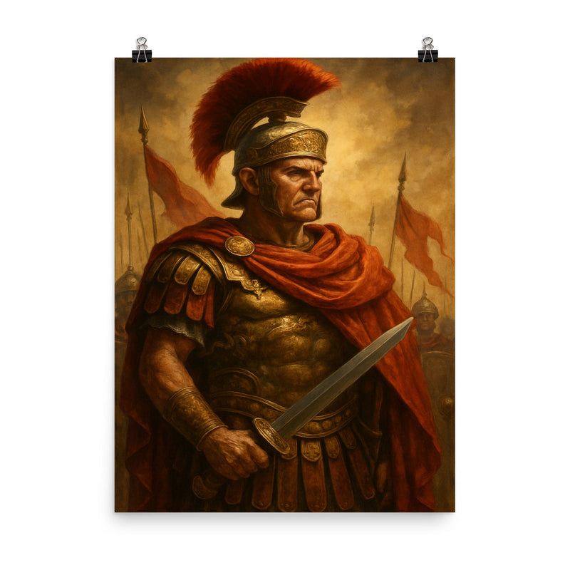 Crassus poster on a plain backdrop in size 8