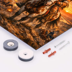 Crazy Horse at Little Bighorn dawn metal print mockup