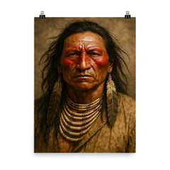 Crazy Horse portrait poster on a plain backdrop in size 8"x10".