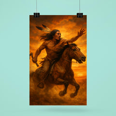 Crazy Horse refusing capture in sunset dust poster 6