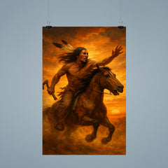 Crazy Horse refusing capture in sunset dust poster 9
