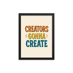 Creators gonna create framed print on a plain backdrop in size 12"x16".