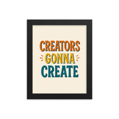 Creators gonna create framed print on a plain backdrop in size 8"x10".