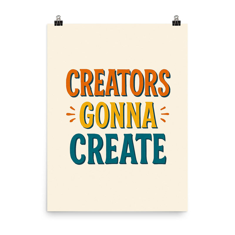 Creators gonna create poster on a plain backdrop in size 8
