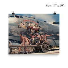 Crew of B-29 Superfortress "Waddy's Wagon" Posing with Nose Art, KIA in January 1945 poster 2