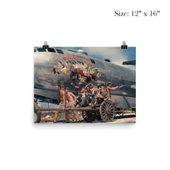 Crew of B-29 Superfortress "Waddy's Wagon" Posing with Nose Art, KIA in January 1945 poster 3