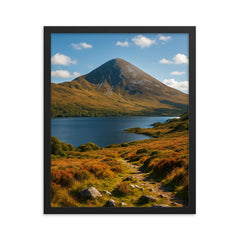 Croagh Patrick County Mayo Ireland framed print on a plain backdrop in size 16"x20".