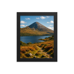 Croagh Patrick County Mayo Ireland framed print on a plain backdrop in size 8"x10".