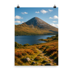 Croagh Patrick County Mayo Ireland poster on a plain backdrop in size 8"x10".
