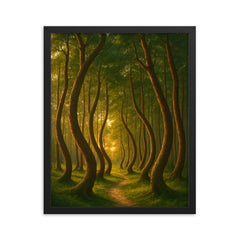 Crooked Forest Poland framed print on a plain backdrop in size 16"x20".