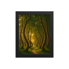 Crooked Forest Poland framed print on a plain backdrop in size 8"x10".
