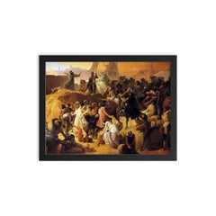 Crusaders Thirsting near Jerusalem by Francesco Hayez, 1836-1850 framed print on a plain backdrop in size 12"x16".