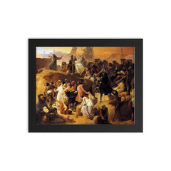 Crusaders Thirsting near Jerusalem by Francesco Hayez, 1836-1850 framed print on a plain backdrop in size 8"x10".