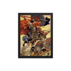 Cu Chulainn framed print on a plain backdrop in size 12"x16".