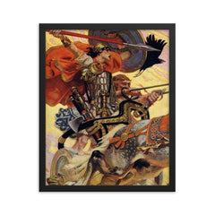Cu Chulainn framed print on a plain backdrop in size 16"x20".