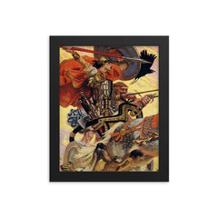 Cu Chulainn framed print on a plain backdrop in size 8"x10".