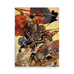 Cu Chulainn poster on a plain backdrop in size 18"x24".