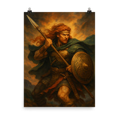 Cu Chulainn poster on a plain backdrop in size 8"x10".