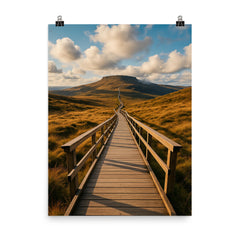 Cuilcagh Boardwalk Northern Ireland poster on a plain backdrop in size 8"x10".