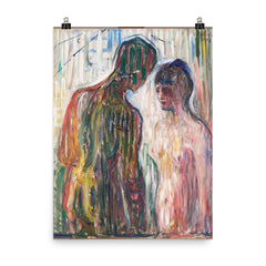 Cupid and Psyche by Edvard Munch, 1907 poster on a plain backdrop in size 8"x10".