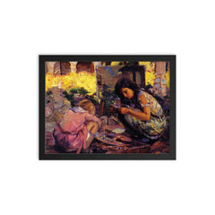 Curiosity by Joseph Kleitsch framed print on a plain backdrop in size 12"x16".