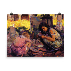 Curiosity by Joseph Kleitsch poster on a plain backdrop in size 8"x10".