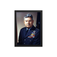 Curtis LeMay framed print on a plain backdrop in size 12"x16".