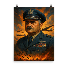 Curtis LeMay poster on a plain backdrop in size 8"x10".