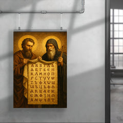 Cyril and Methodius unveiling Glagolitic script poster 4