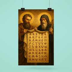 Cyril and Methodius unveiling Glagolitic script poster 6